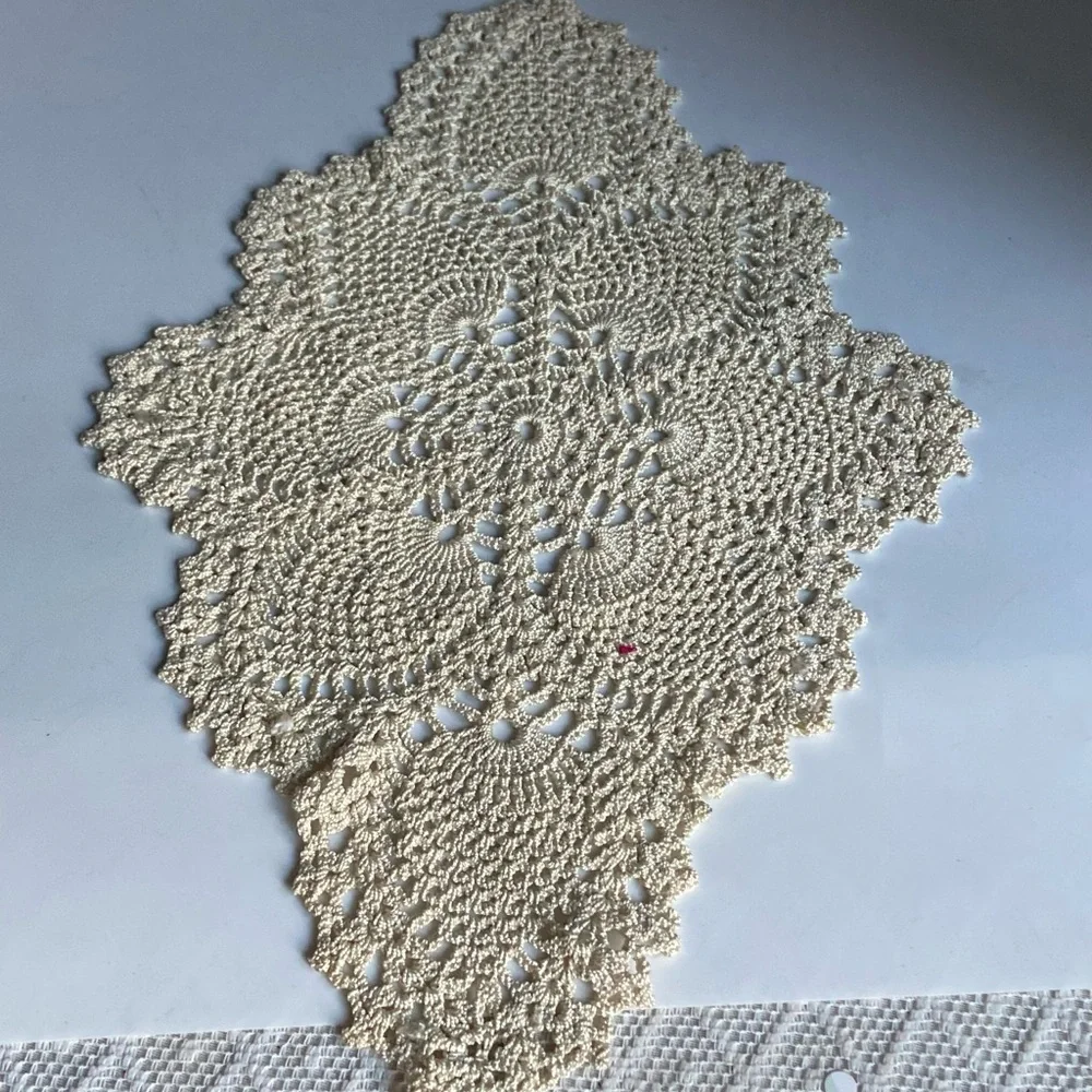 Hand Crochet Diamond Shaped Dresser Duster